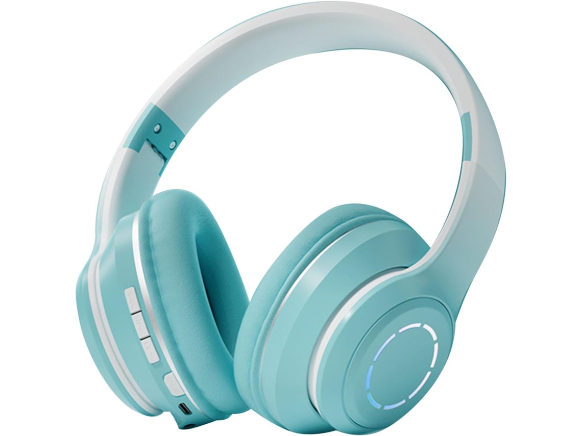 Fones De Ouvido Bluetooth Supra Auriculares Com Luzes Coloridas Em Degradê, Som Estéreo Hifi, Dobráveis E Leves, Bateria