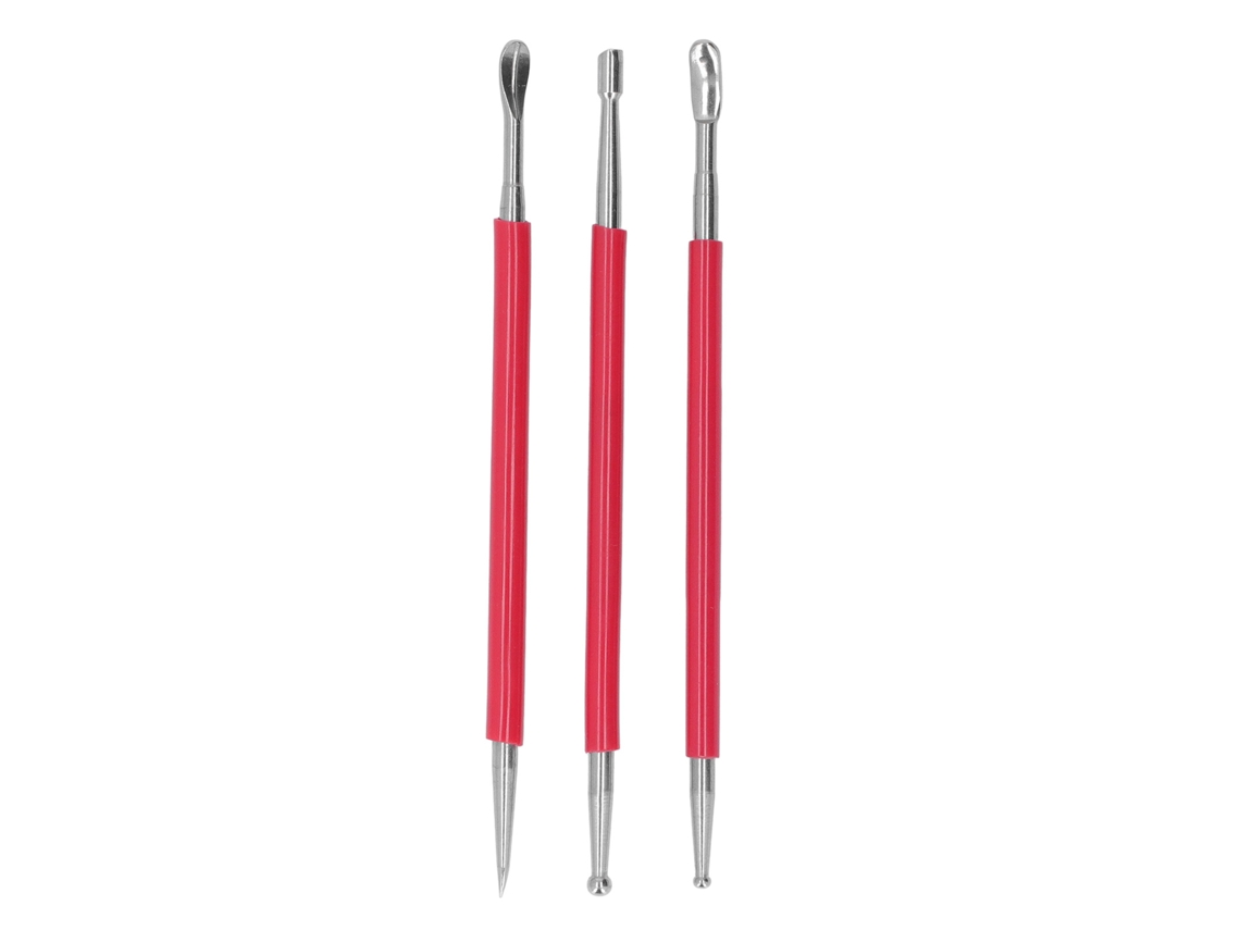 Conjunto de 3 Ferramentas de Aço Inoxidável para Modelagem, Prensagem, Polimento e Corte de Couro. AQUAFORGE