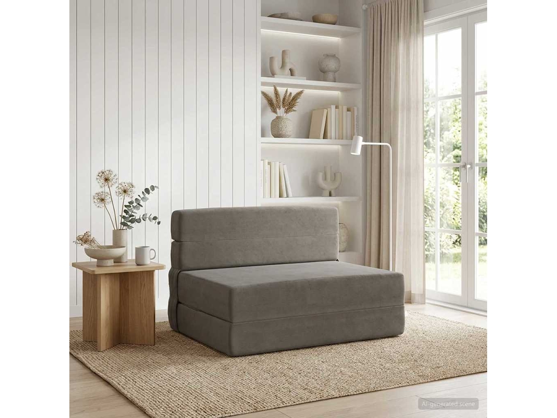 Vidaxl Sofá Cama Dobrável Cinzento-claro 70 X 80 X 60 Cm Tecido