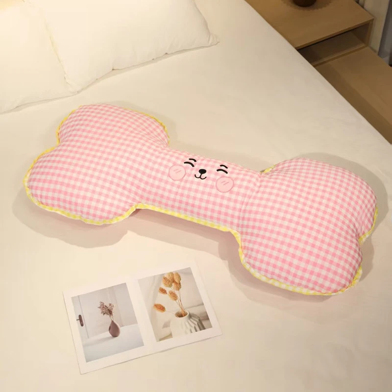 Almofada Decorativa em Formato de Osso para Adultos, Almofada para Sofá, Almofada Decorativa Criativa MDUG (rosa 110cm)