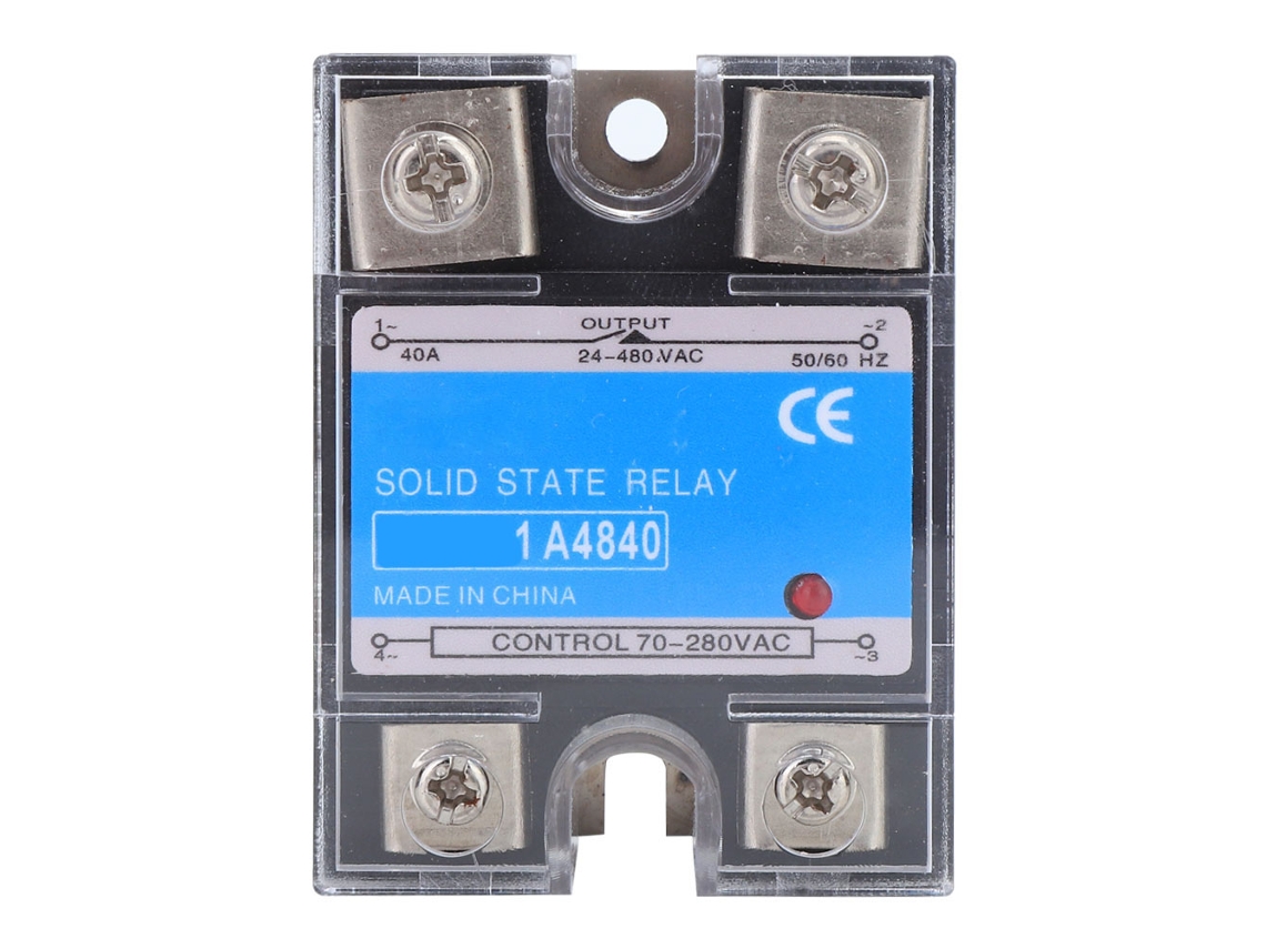 Relé de estado sólido monofásico 70-280VAC, entrada 24-480VAC, carga para CNC, Berm 1A4840 40A
