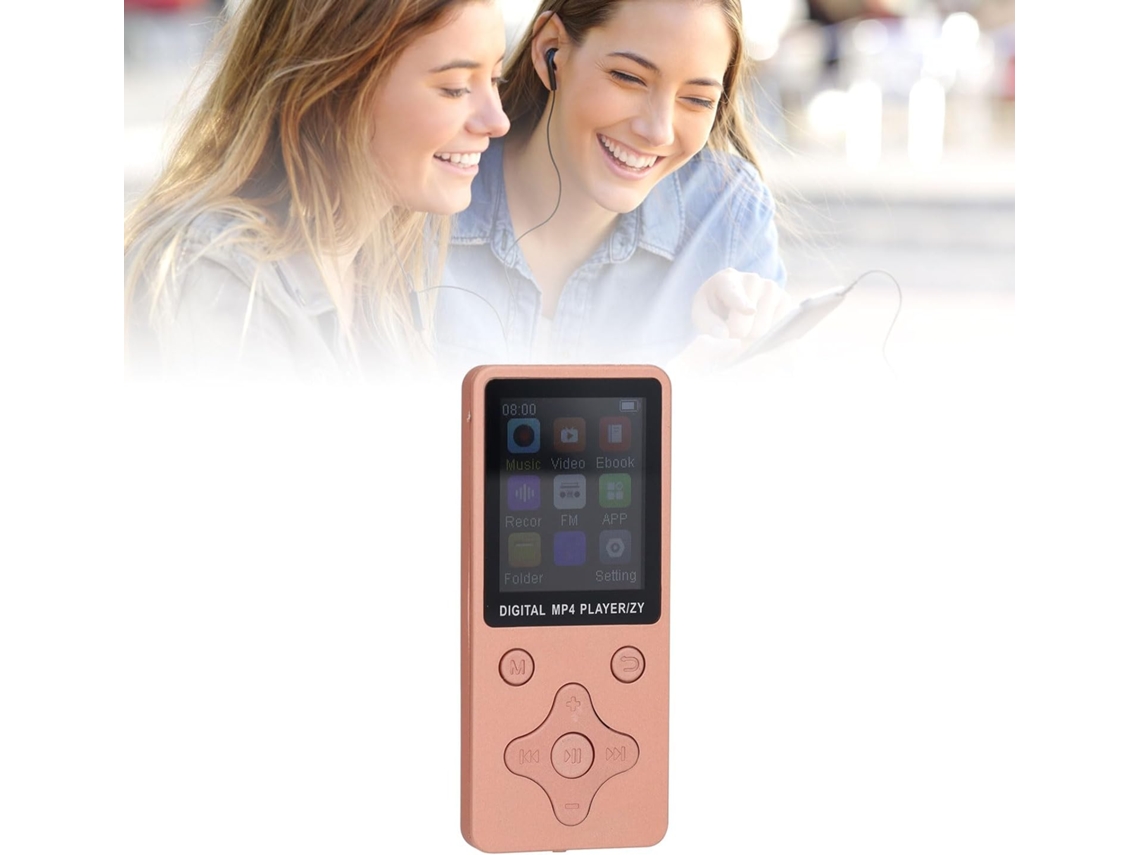 Reprodutor de MP3/MP4 de 64 GB com Bluetooth, tela LCD de 1,8 polegadas, 64 GB de armazenamento, entrada para fones de ouvido e som HiFi.