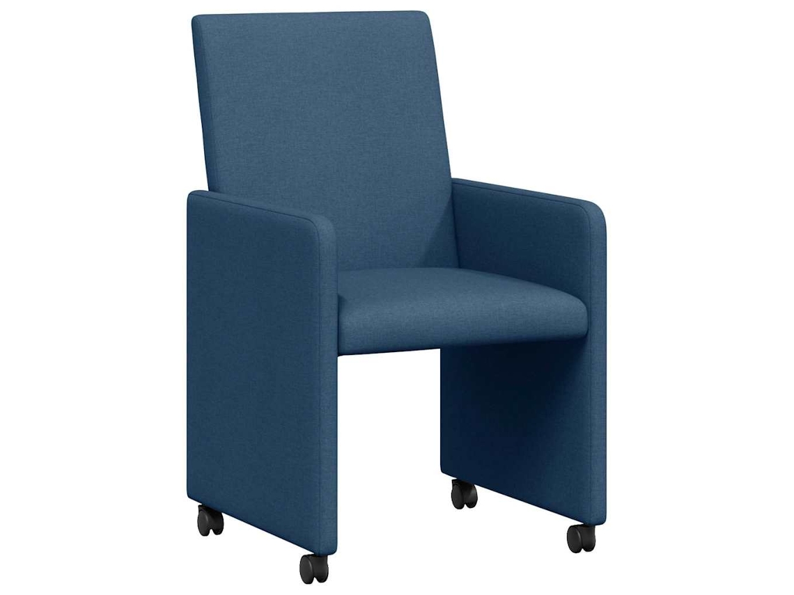Conjunto 2 Cadeiras De Jantar Vidaxl Azul Tecido (57 X 66 X 94 Cm)
