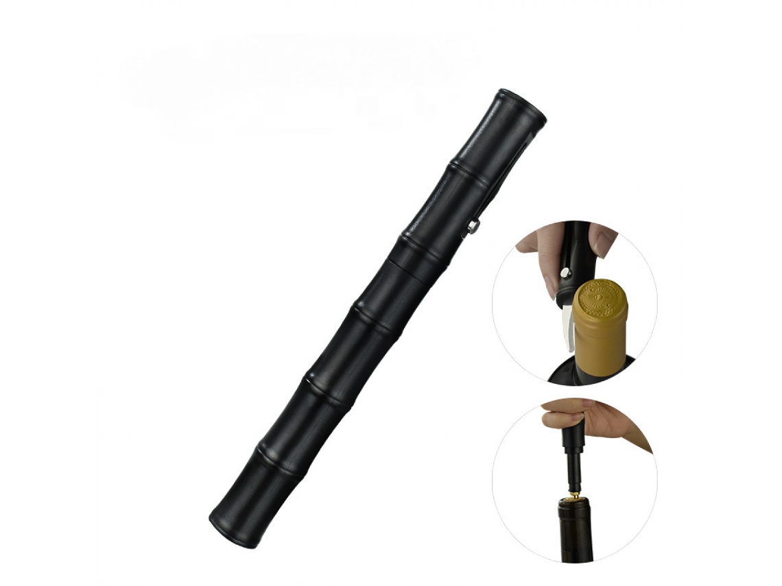 Abridor de Vinhos Prático com Pressão Ar (preto) - 1 Unidade - aquaforge