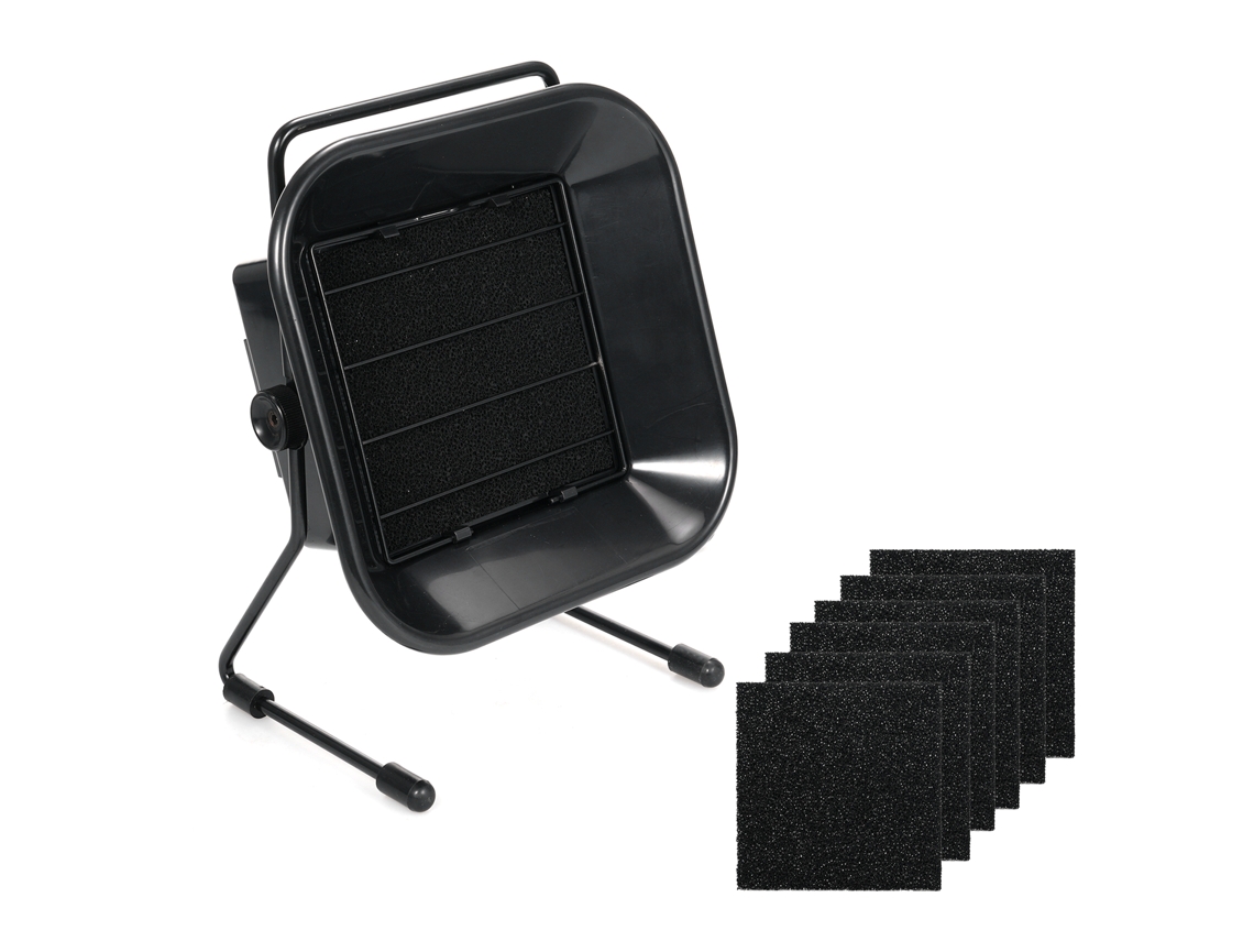 Extrator de fumos de soldagem de 16 W com filtro de carvão ativado e 6 esponjas, ângulo ajustável e ventilador silencioso.