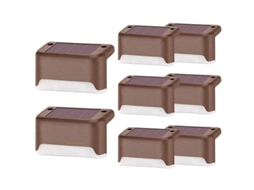 Conjunto de 4 8 12 16 Luzes Solares Externas, Led À Prova D'água para Escadas, Cercas, Jardins, Pátios e Passarelas, Marrom AQUAFORGE