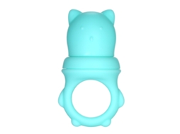 Mali mordedor de Alimentos para Bebê Silicone com Tampa de Proteção Frutas Legumes Rosa Azul