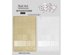 Design De Unhas Com Motivos De Bambu, Flores, Pele De Cobra E Detalhes Dourados Ferramenta Para Transferência De Unhas.placa De Aço Xy Df 13 Yunzii