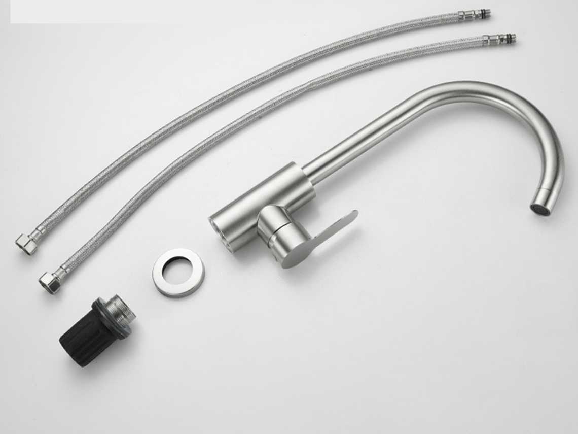 Mangueira Para Torneira, Misturador De Cozinha Com Mangueira Flexível G3/8, Aço Inoxidável Com Bico Giratório De 360° E Monocomando