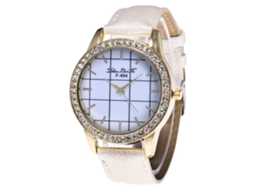 Relógio de Pulseira de Casal Analógico com Pulseira Pu Estilo Moderno Branco