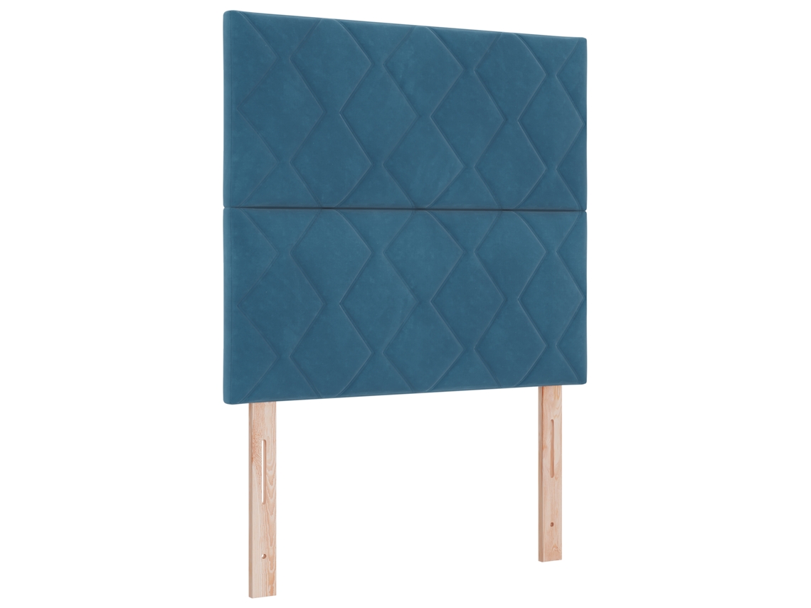 Conjunto 1 Cama Box Vidaxl Azul Veludo (90 X 190 Cm)