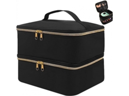 Bolsa Organizadora De Esmaltes (preta), Comporta 30 Frascos De Esmalte (15ml) Com Lâmpada Para Unhas E Estojo Para Transporte De Esmaltes