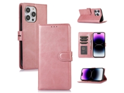 Capa Textura Gémeo Para Iphone 15 Pro Max Pele Sintética Rosa