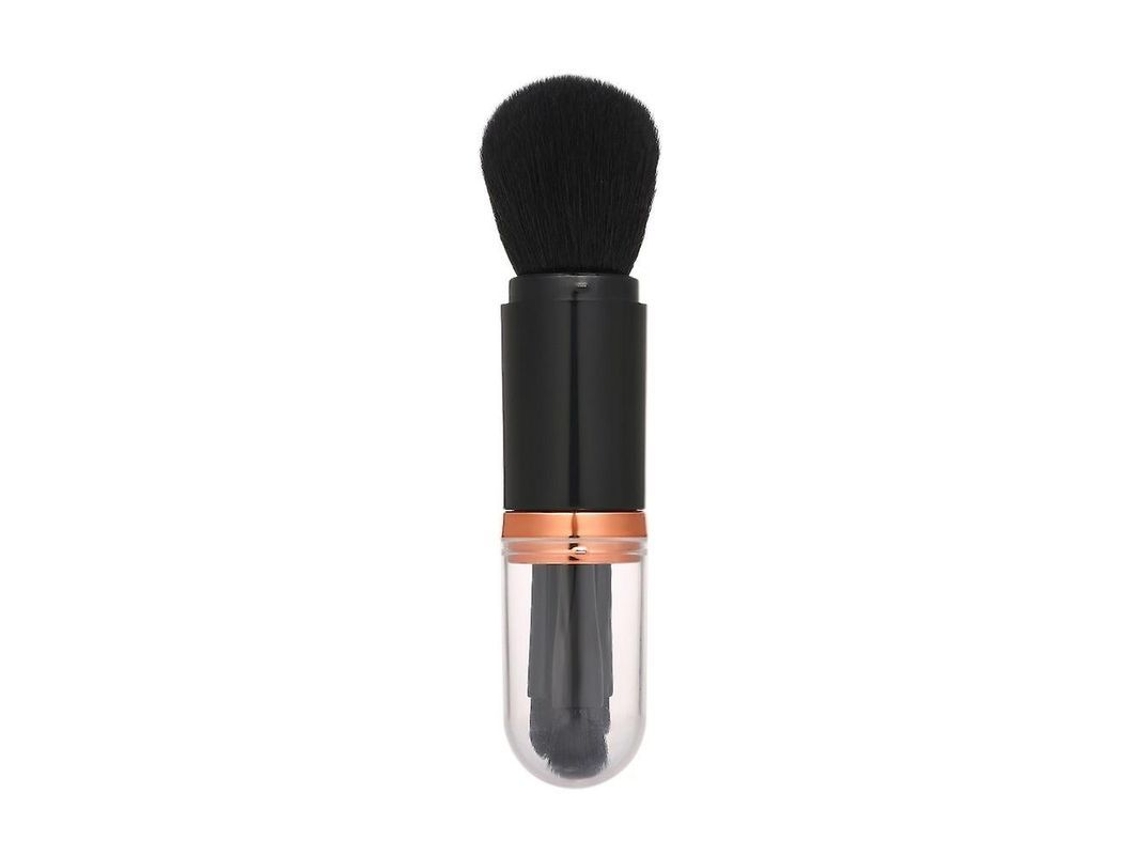Conjunto de Pincéis de Maquilhagem Portátil 4 em 1 com Design Retrátil para Sombra de Olhos, Lábios e Pó