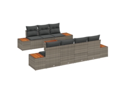 Conjunto 8 Conjunto De Sofá De Jardim Vidaxl Cinzento Vime Pe (55 X 55 X 37 Cm)