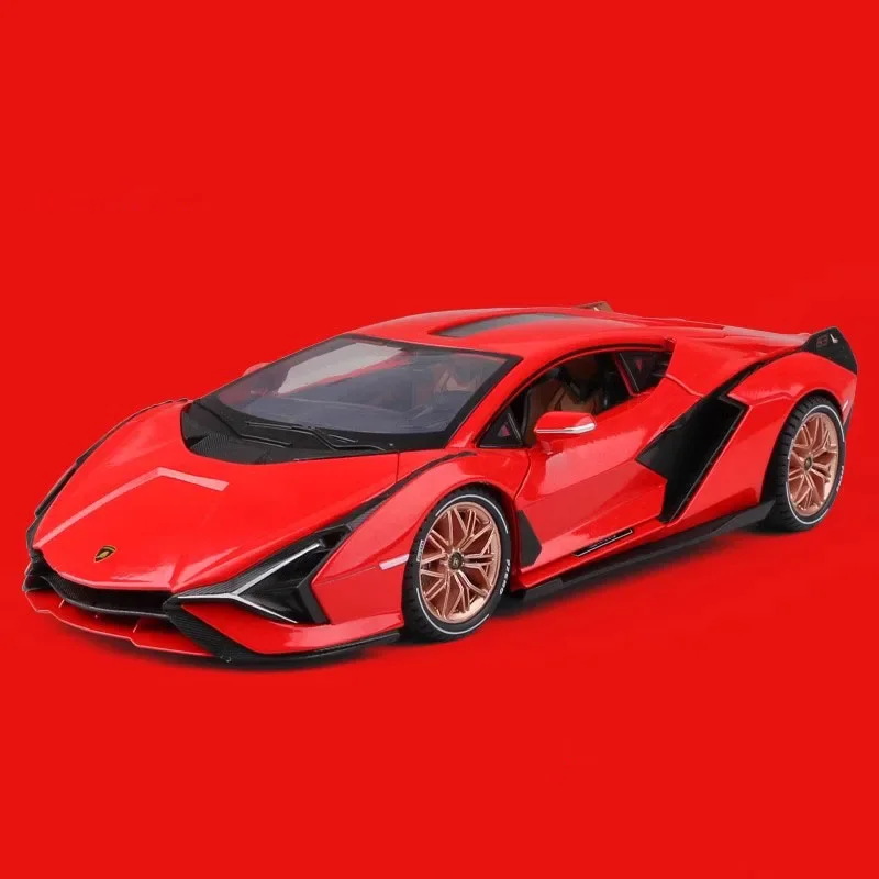 (vermelho) Miniatura De Carro Em Escala 1/18 - Fundição Em Metal - Som E Luz Simulados