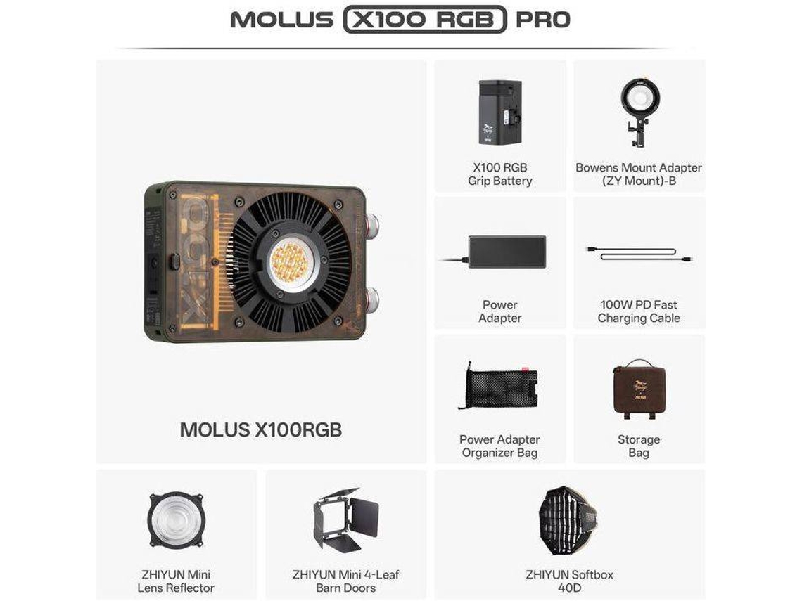 Iluminador ZHIYUN LED RGB MOLUS X100 - Pro
