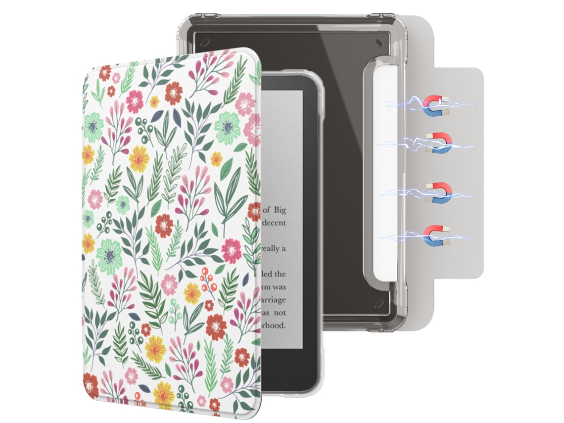 Capa Magnética Para Kindle Paperwhite (modelo De 2024) De 7 Polegadas Flor Pequena Hexinyigjly (12ª Geração)