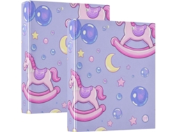 Massa escolar de 3,8 cm com três compartimentos e prancheta, com design animado e suave de Cavalinho Balanço.