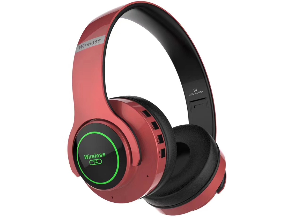 Auscultadores Bluetooth YDCY T4 On Ear Vermelho