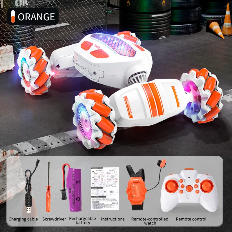 (laranja) Carro De Controle Remoto 2.4g Para Acrobacias, Com Sensor De Gestos, Torção, Para Corridas Off-road E Drift.