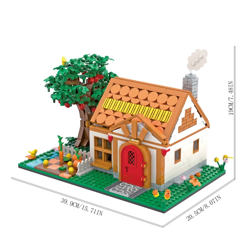 Conjunto de Blocos de Montar para Montar Casa e Loja da Série "cena de Rua da Cidade" MDUG (879 Peças)