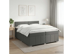 Vidaxl Cama Box Spring Com Colchão Cinzento-escuro 200 X 200 Cm Tecido