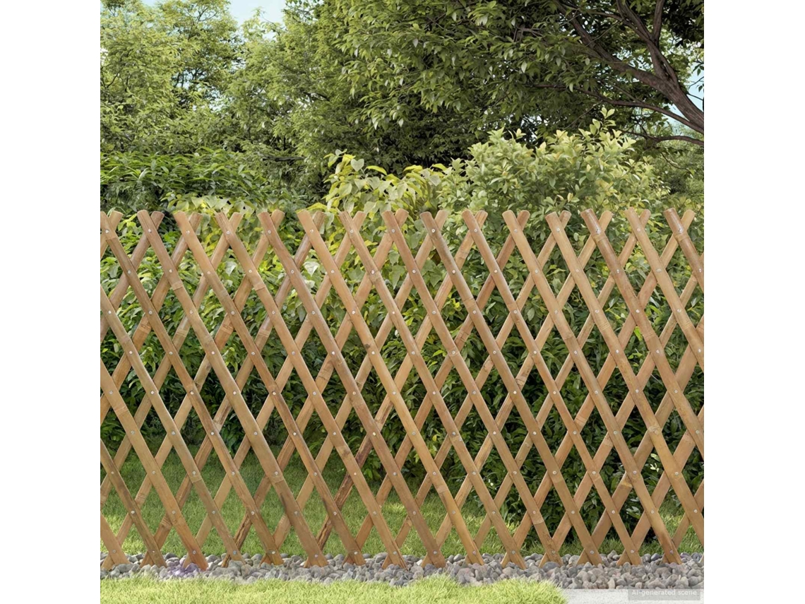 Vidaxl Cerca Treliça Expansível 2 Pcs Marrom Claro 100 X 105 Cm Bambu
