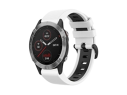 Pulseira De Relógio Lurelia Para Garmin Fenix 6 22 Mm Bicolor Branco Preto