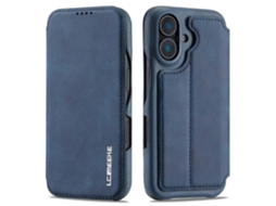 Capa Em Couro Com Suporte Para Cartão, Compatível Com Iphone 17 (azul)