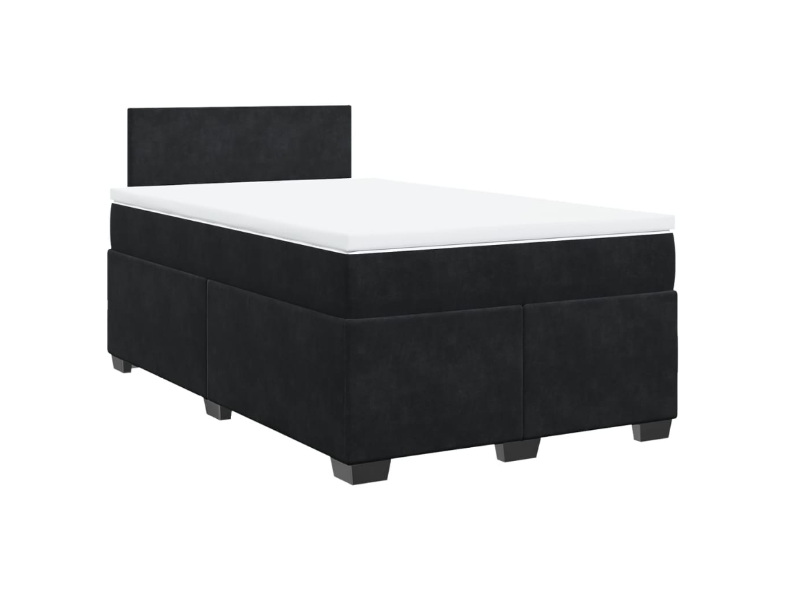 Cama Boxspring com Colchão 120x190 Cm Veludo Preto MAISON EXCLUSIVE