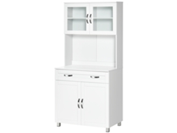 Aparador de Cozinha S/MARCA com Prateleiras Ajustáveis e Gaveta, 80x48x170 Cm, Branco