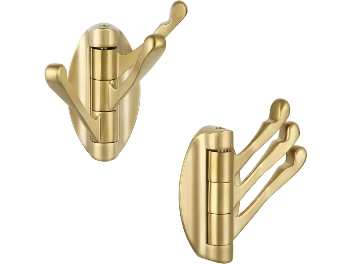2 Ganchos Toalha Metal Giratórios Dobráveis Parede, para Banheiro/campismo ZYBLSSBB
