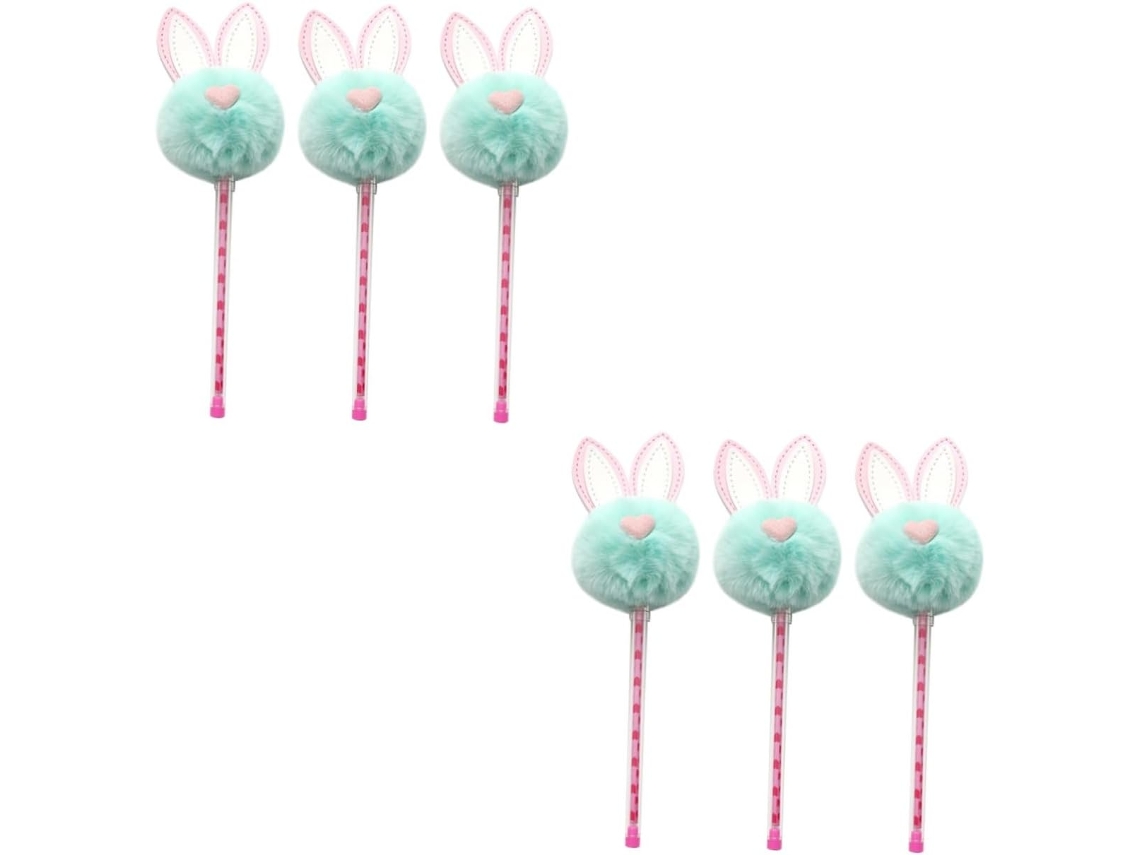Conjunto De 6 Canetas Em Gel Nuobesty Com Um Adorável Coelhinho