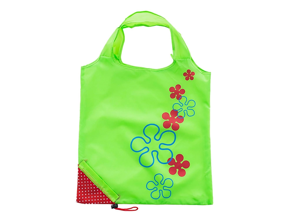 Sacola de Compras Dobrável, Reutilizável e Impermeável com Estampa de Morango. GOKOCO