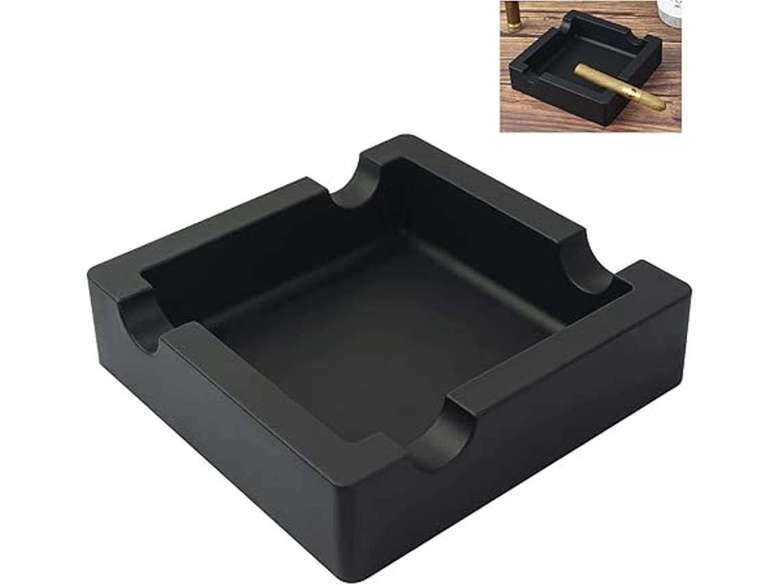 Cinzeiro para Charutos de Exterior, Resistente a Quebras, com Bordas Reforçadas, 4 Divisórias e Suporte Multifunções, Moderno STELASPLEN