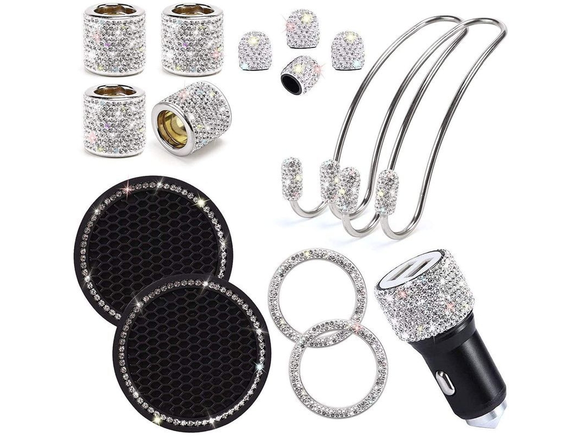 Kit De Acessórios Para Carro Para Menina Com Colar De Cabeceira, Carregador Usb Duplo, Ganchos E Porta-copos