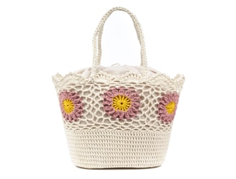 Saco De Ombro De Mulher Iria Quintana Villaga Fabricada Flores Rosa (30)