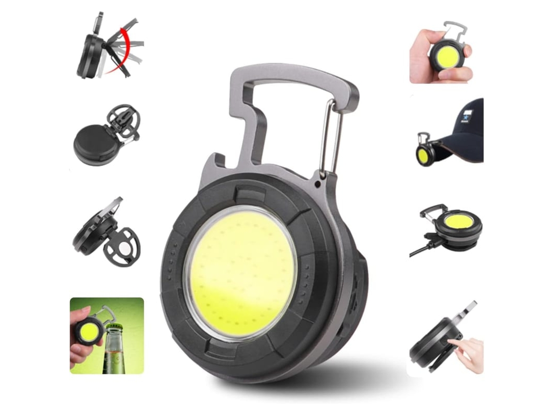 Lanterna Led Cob Mini Recarregável Impermeável Ipx4 Com Clip E Ímã Para Trabalho E Camping