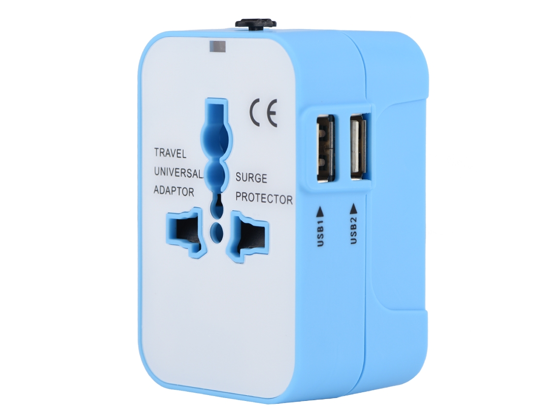Adaptador de Viagem LAXISCREED com Dual Usb Azul