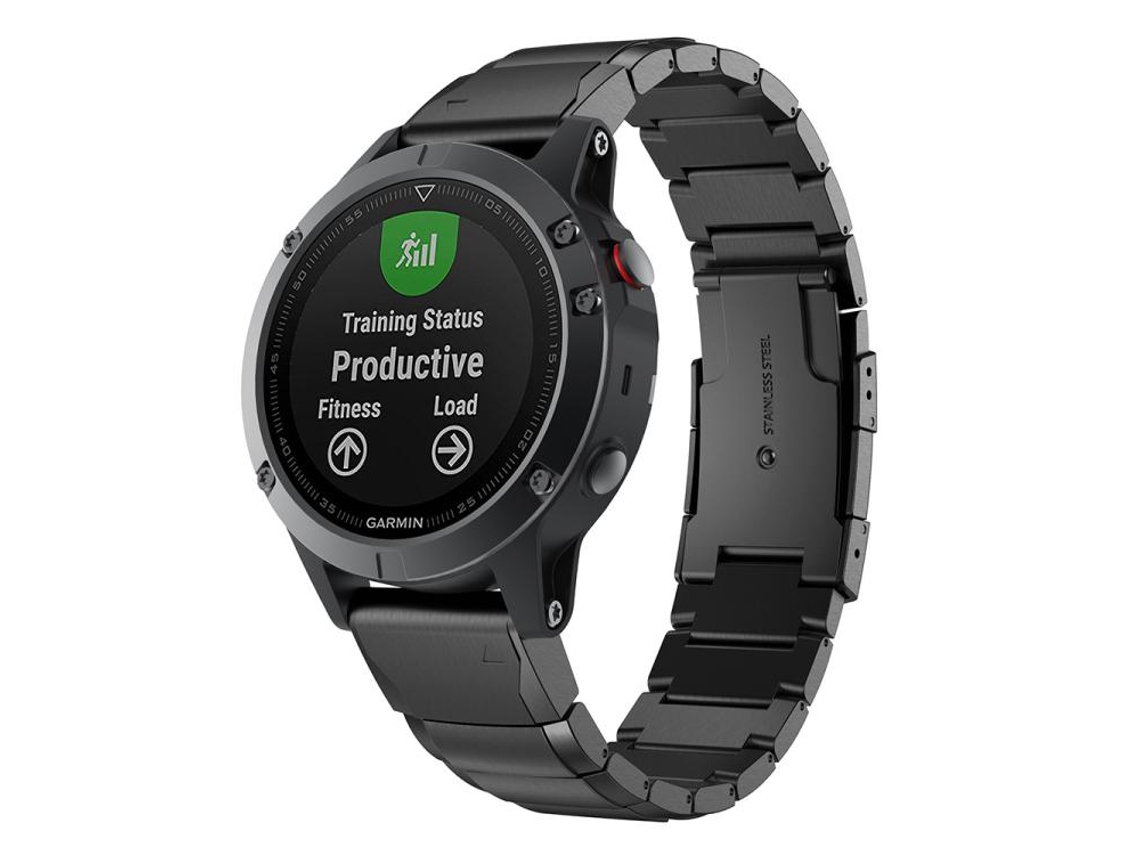 Bracelete Para Garmin Quickfit (26mm) - Aço Inoxidável - Fivela Turtle Back Preto