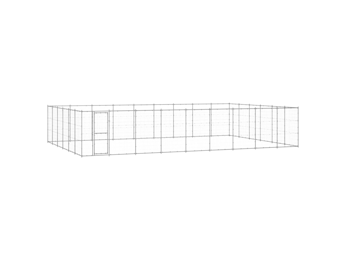 Vidaxl Canil De Exterior 65,34 M² Aço Galvanizado