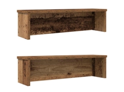 Vidaxl Racks De Cozinha Empilhável 2 Pcs Madeira Velha 50x15x16 Cm