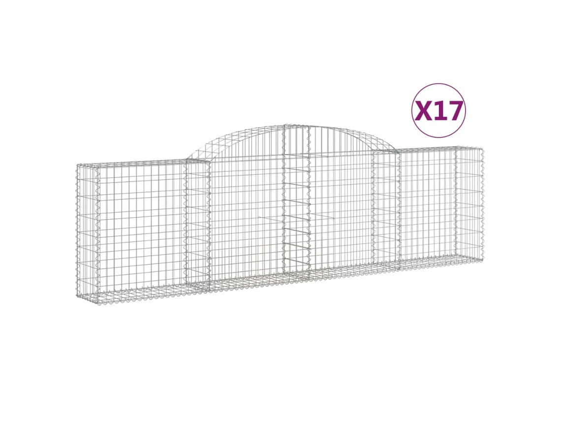 Gabion Basket, Gabion Baskets Vidaxl Prateado Ferro (300 X 30 X 80/100 Cm)