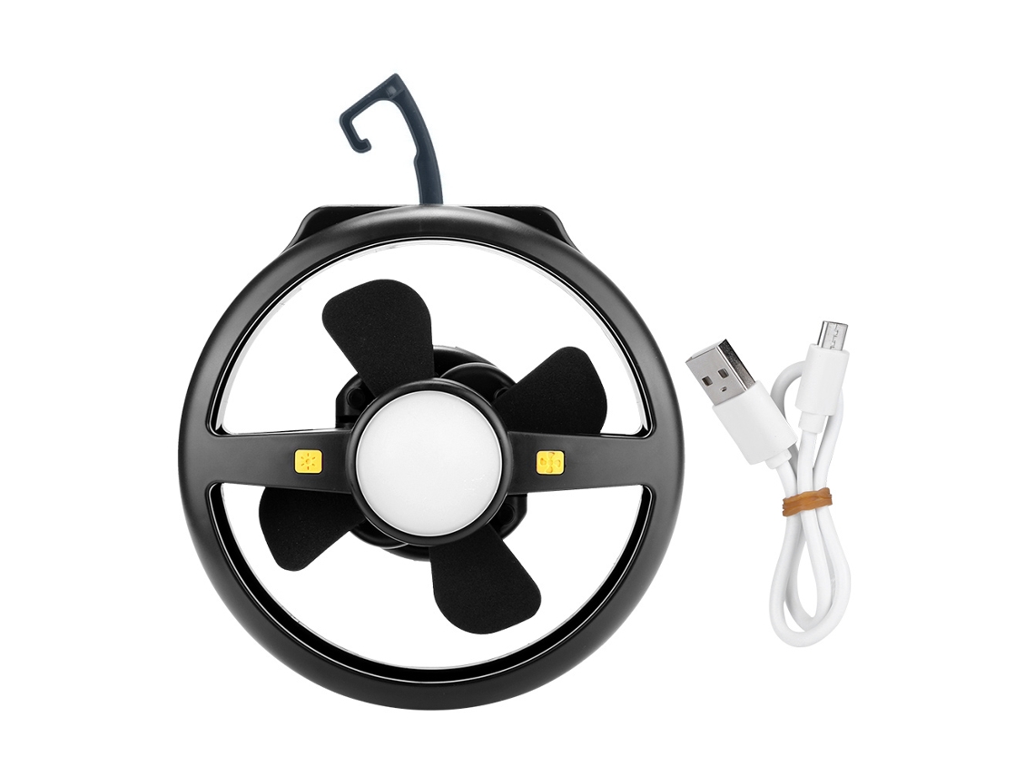 Luz de Tenda Led com Carregamento Usb e Ventilador Portátil