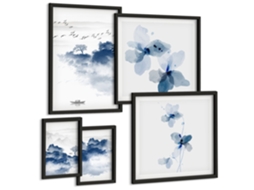 Conjunto De Pinturas Paisagens Flores Água Tranquilidade Espelharte (5 Peças)