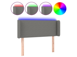 Cabeceira de cama MAISON EXCLUSIVE com luzes LED em tecido cinza escuro (103x16x78 cm)