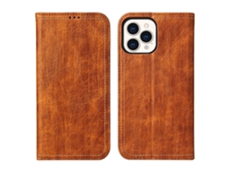 Capa Para Iphone 15 Pro Max Pele Sintética Castanho