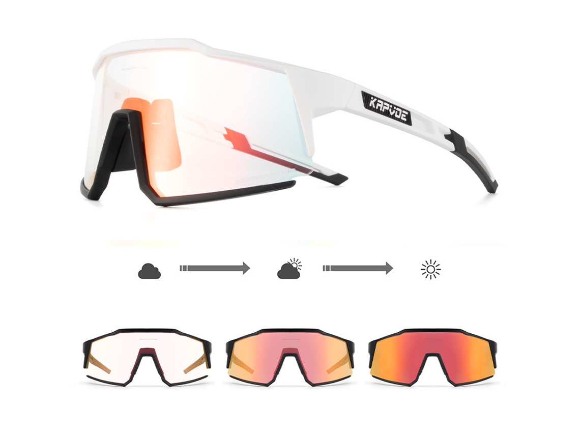 Óculos De Sol Fotocromáticos Para Ciclismo, Óculos De Sol Para Esportes Ao Ar Livre Que Mudam De Vermelho E Azul, Óculos Estilo Harley.