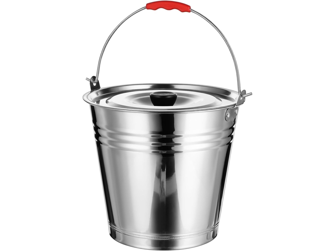 Balde De Aço Inoxidável Para Cinzas Com Tampa, Balde Grosso Para Carvão Vegetal Para Lareira, Fogão,